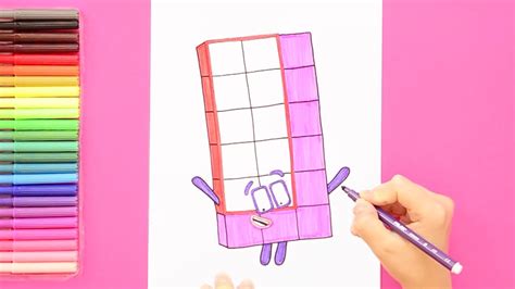 How To Draw Numberblocks Block 18 Youtube