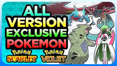 EVERY Version EXCLUSIVE Pokemon In Pokemon Scarlet And Violet YouTube