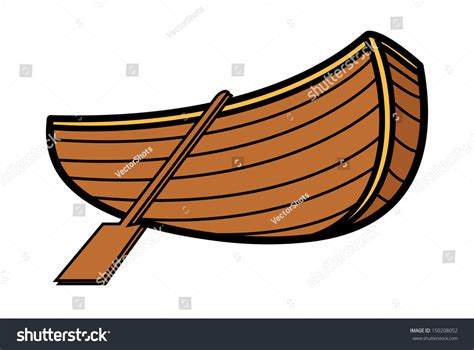 Old Vintage Wooden Boat Vector Cartoon Illustration 150208052