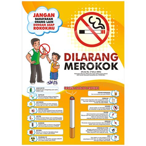 Contoh Poster Dilarang Merokok Coretan