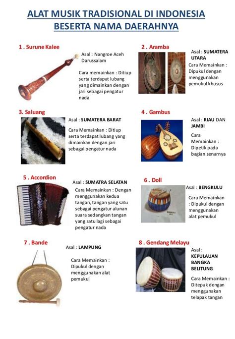 Alat Musik Tradisional Di Indonesia Beserta Nama Daerahnya