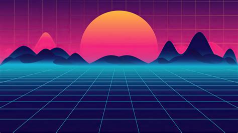 Retro Synthwave Sunrise 4k Wallpaperhd Artist Wallpapers4k Wallpapers