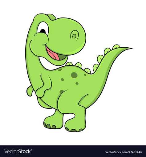 Cute Happy Baby Dinosaur Clipart Royalty Free Vector Image