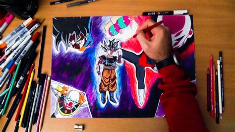 Drawing Goku Vs Jiren Epic Fight Dbs Ep 109 110 Youtube