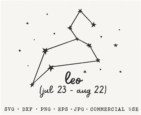 Leo Svg Zodiac Constellation Astrology Cut Files Leo Etsy