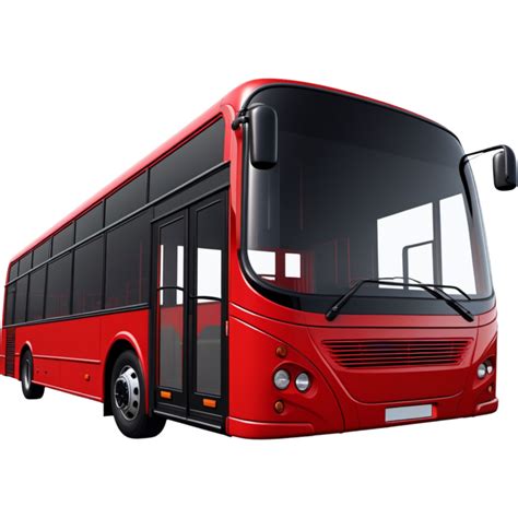 Realistic Small Urban Red Bus Ai Generative 34469434 Png