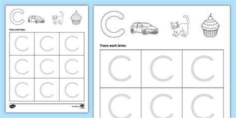 Uppercase Letter C Tracing Activity Worksheet Twinkl