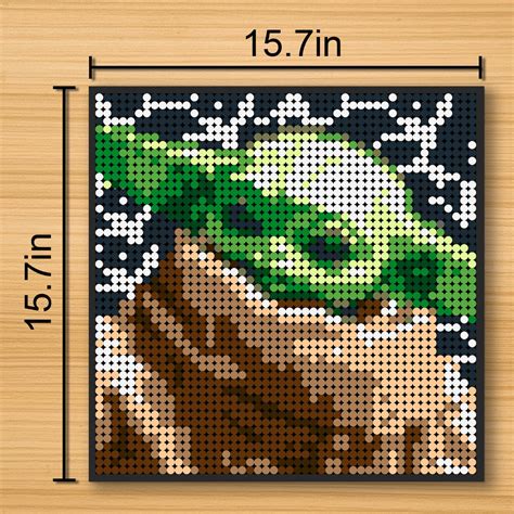 Baby Yoda Pixel Art Star Wars Moc 90150 With 2304 Pieces Moc Brick Land