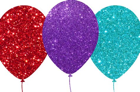 Glitter Balloons Clipart Glitter Balloon Png Digital Etsy