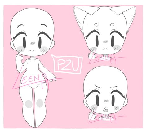 P2u Cute Base By Leena Black On Deviantart Drawing Base Kawaii