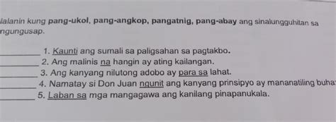 Kilalanin Kung Pang Ukol Pang Angkop Pangatnig Pang Abay Ang