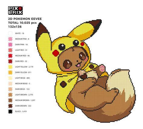 Pikachu pokémon 2d pixel art pix brix Artofit