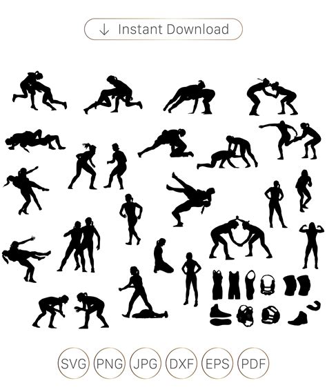 Female Wrestling Svg Women Wrestling Svg Wrestling Silhouette Svg