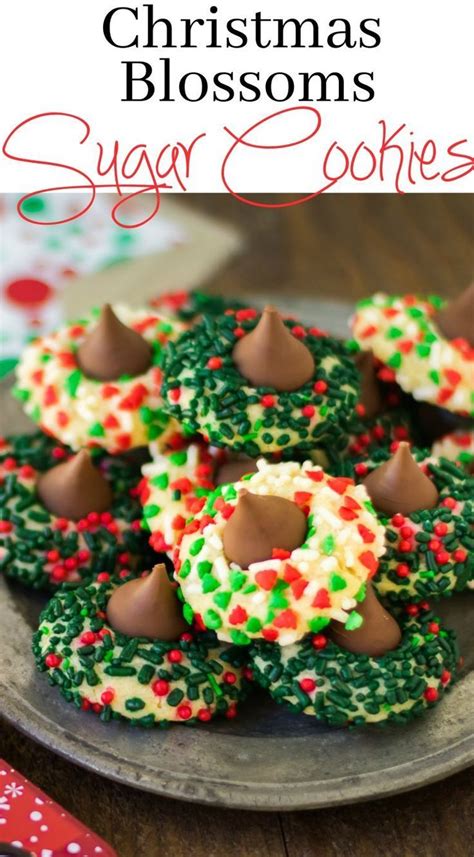 Makes about 2 1/2 dozen. Christmas Blossoms Sugar Cookies with Hershey Kiss ...