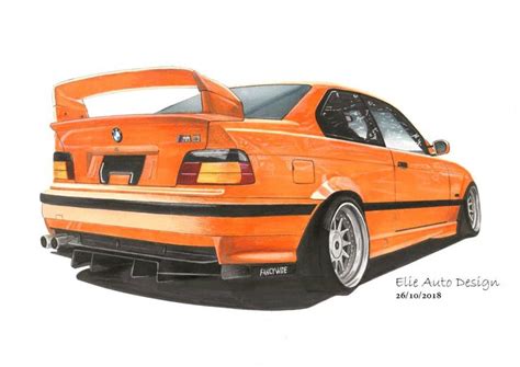 Bmw M3 E36 Coupe Done With Pencils And Markers On A4 Paper Bmw Art