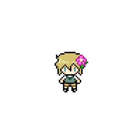 Omori Pixel Art Cute Avatar With Flower Accessory Clipart PNG PNG All