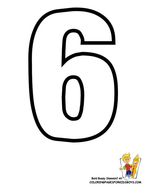 Number 6 Coloring Page Free Download On Clipartmag