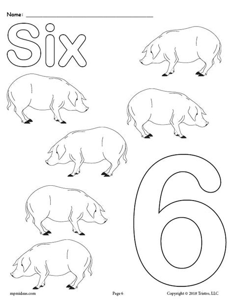 Number Six Coloring Pages