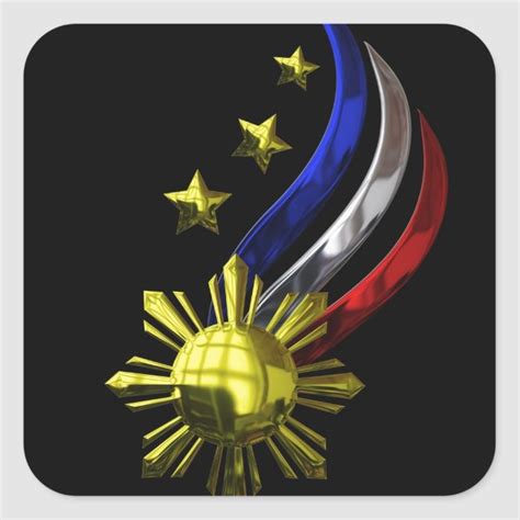 Original Philippine Logo Mabuhay Pilipinas Square Sticker Zazzle