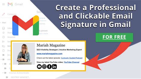 How To Create A Professional Email Signature For Free In Gmail Youtube