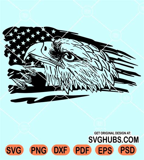 Eagle Head Us Flag Svg American Eagle Svg Eagle Flag Svg Us Flag Svg