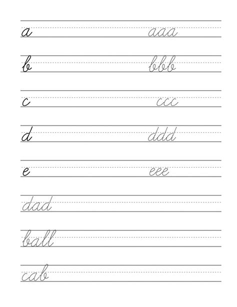 Free Printable Cursive Writing Templates