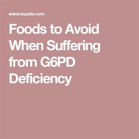 Patients with g6pd deficiency should avoid exposure to oxidative drugs (table 3) and ingestion of fava beans. 9 best G6PD images on Pinterest | Foods to avoid, Health ...