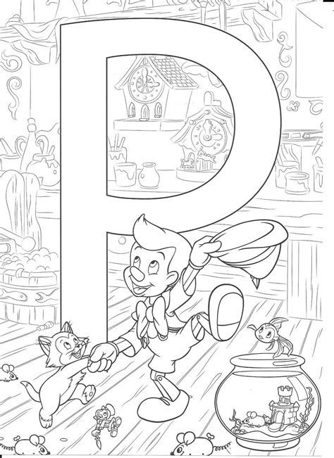 Disney Alphabet Coloring Sheets