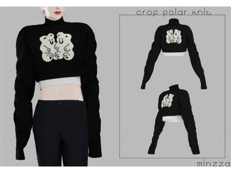 Minzza Crop Polar Knit Sims 4 Male Clothes Clothes Mens Crop Top