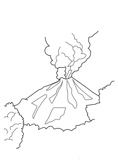 Coloriage Volcan à Imprimer Et Dessin