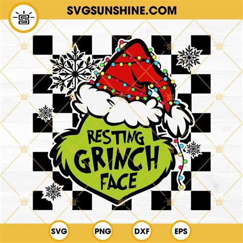 Resting Grinch Face SVG Merry Grinchmas SVG Christmas Grinch SVG