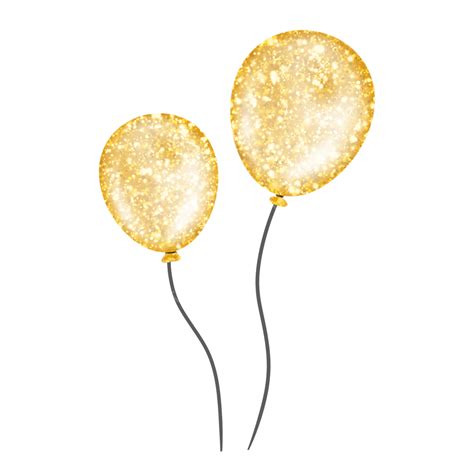 Beautiful Glittering Gold Balloons Balloon Gold Glitter PNG