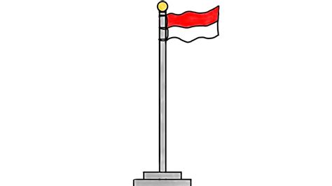 Animasi Tiang Bendera Gambar Bendera Merah Putih Kartun Sejarah