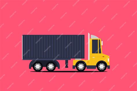 Premium Vector Big Semi Truck Vector Flat Trendy Illustration