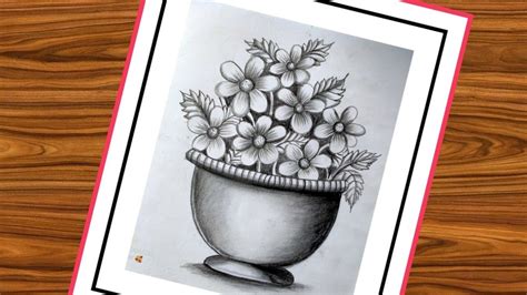 How To Draw Flower Pot Drawing Easy Drawing Pencil Step By Step