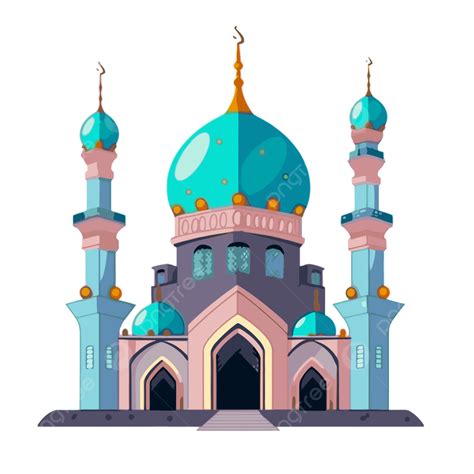 Clipart Masjid Kartun Masjid Diisolasi Dengan Latar Belakang Putih