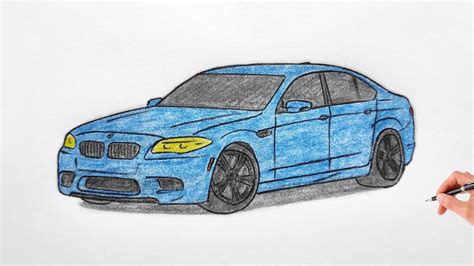 How To Draw A Bmw M5 F10 2011 Drawing A 3d Car Coloring Bmw M 5