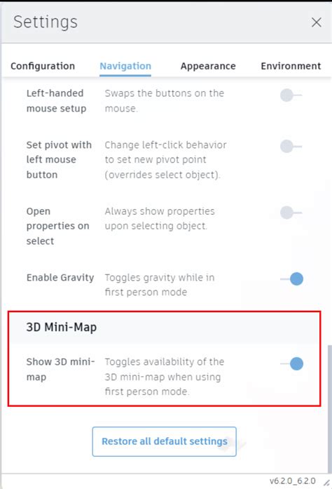 对于BIM360中的某些NWD文件三维视图中的三维迷你地图选项不可用