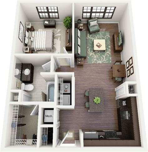 Glade creek roanoke va apartments floor plans and. 50 One "1" Bedroom Apartment/House Plans | Bedroom ...