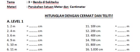 Soal Satuan Panjang Kelas Sd Cara Mudah Penjumlahan Satuan Panjang