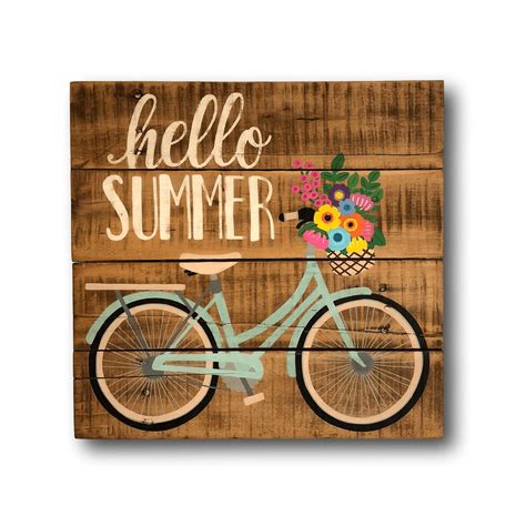 Hello Summer Sign Front Door Sign Summer Welcome Sign Summer