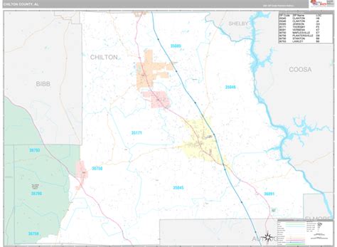 Chilton County Al Wall Map Premium Style By Marketmaps