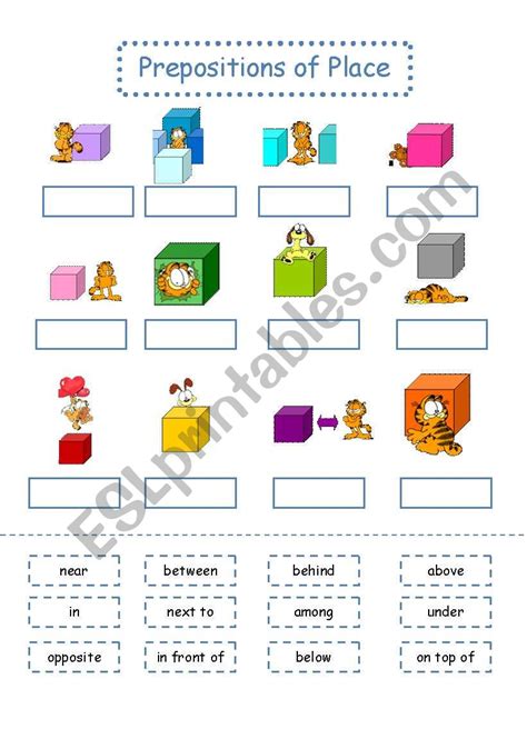 Prepositions Of Place ESL Worksheet By Emstacks