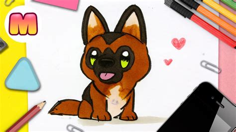 COMO DIBUJAR UN PERRO PASTOR ALEMAN KAWAII Como Dibujar Un Perro