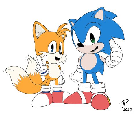 Sonic And Tails Classic First Digital Drawing By Jparts03 On Deviantart