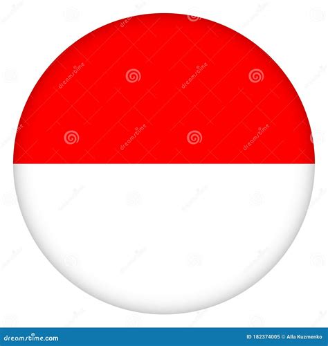 Flag Of Indonesia Round Icon Badge Or Button Indonesian National