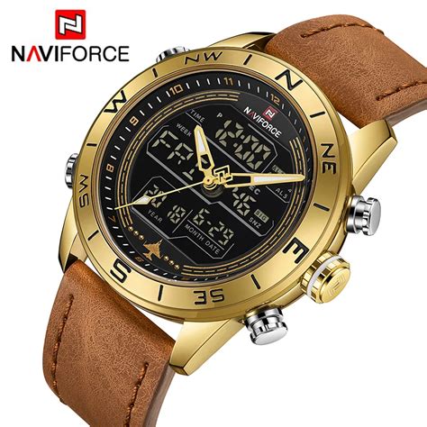 Αγορά Άνδρες S ρολόγια Naviforce 9144 Fashion Gold Men Sport