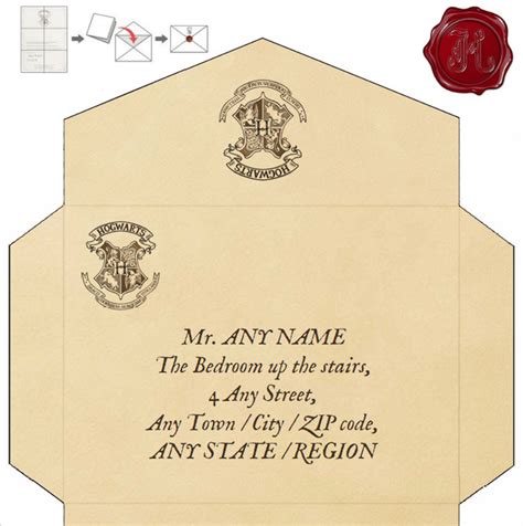 Editable Printable Hogwarts Envelope With Chosen Address And Etsy