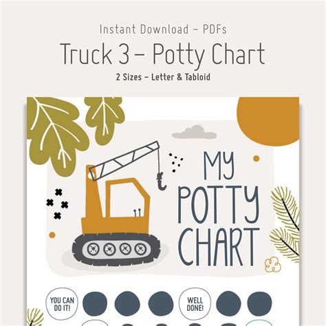 Truck Potty Chart Printable Potty Training Reward Chart For Etsy