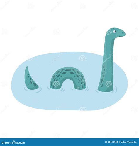 Loch Ness Monster Icon In Cartoon Style Isolated On White Background